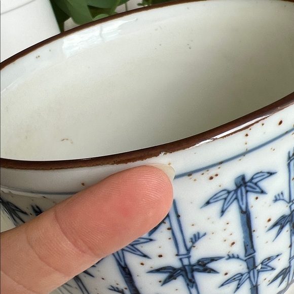 Vintage Speckled Ceramic Bamboo Planter - Picture 7 of 9